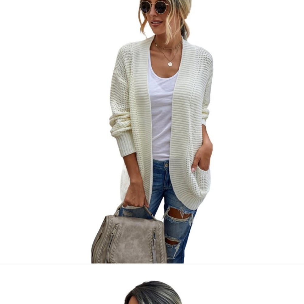 Chunky knit open front cardigan.
